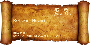 Rötzer Noémi névjegykártya